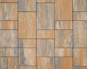 Top view of arranged paving stones footpath pavement