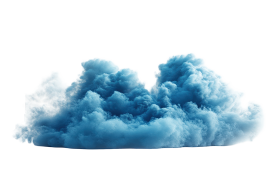 Fluffy blue cloud isolated on a transparent background