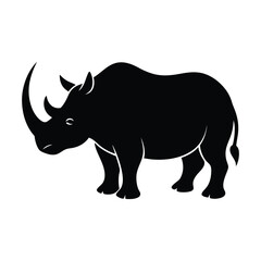 Rhinoceros Charging Horn Vector Art