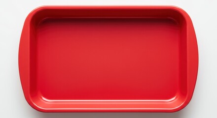 Empty Red Serving Tray, Minimalist Kitchenware