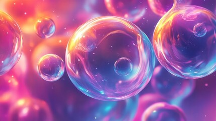Abstract colorful bubble spheres
