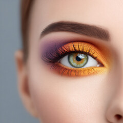 Naklejka premium close-up photograph of a woman's eye with vibrant