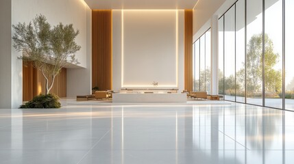 Modern Minimalist Interior Design of Elegant Spacious Living Area