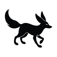 Fennec Fox Leaping Ears Vector Art