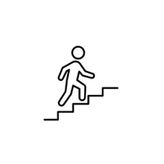 Simple climbing stairs icon on white background, minimalistic design