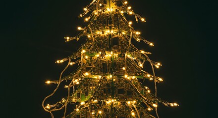 Christmas tree made of led and circuit board