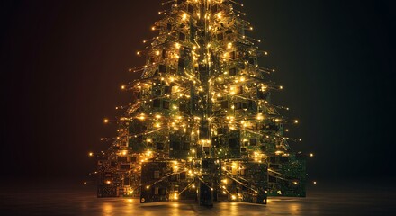 Christmas tree made of led and circuit board