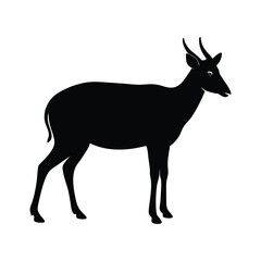 Nilgai Grazing Horns Vector Silhouette