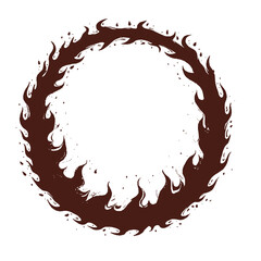 Black fire circle border
