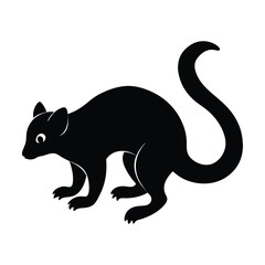 Potto Gripping Tail Vector Silhouette