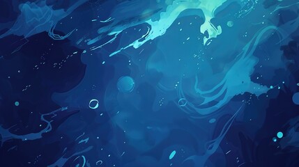 Obraz premium Immersive Deep Ocean Blue: Exploring the Serene Depths of Azure Waters and the Mysterious Beauty of the Underwater World