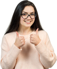 Happy young caucasian redhead female in summer shirt holds her head. Concerned girl looks cautiously to the side, feeling pressured and perplexed.