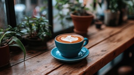 A Serene Morning Coffee Break by the Window
