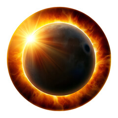 solar eclipse in space isolated on white background. PNG Transparent file type with high definition quality And vibrant color grading Available.