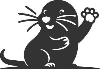 Small rodent animal mole vector silhouette