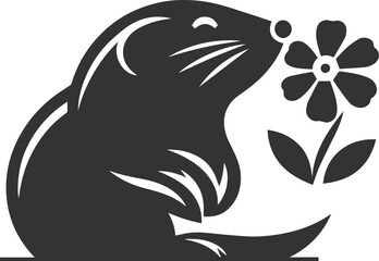 Small rodent animal mole vector silhouette