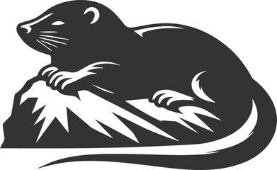 Small rodent animal mole vector silhouette