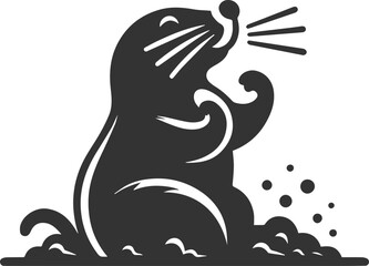 Small rodent animal mole vector silhouette
