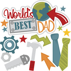 world's best dad clip art, happy father's day vector.