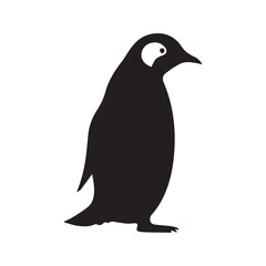 penguin vector silhuette illustration art vector on white background