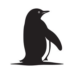 penguin vector silhuette illustration art vector on white background