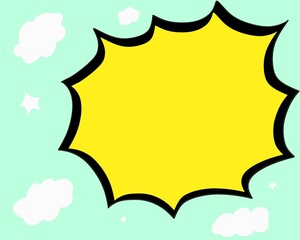 Colorful page comic cartoon background with blank speech bubble
