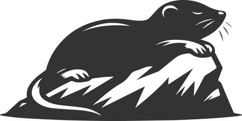 Small rodent animal mole vector silhouette