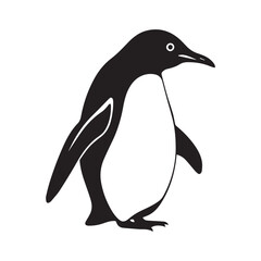 penguin vector silhuette illustration art vector on white background