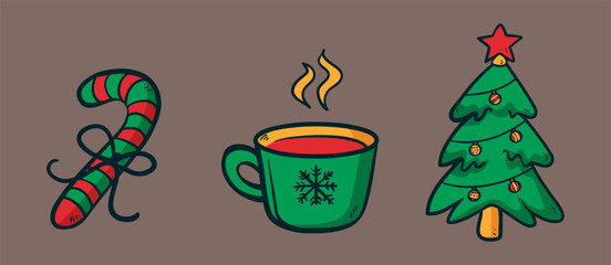 Set Icons Christmas elements