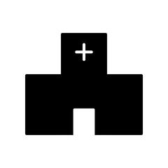 Fototapeta premium Minimalist Illustration of a Hospital Building Symbolizing Healthcare Facilities