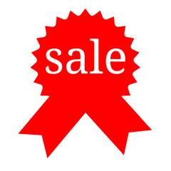 Red Sale Ribbon Badge  Announcing Big Discounts and Amazing Deals, Shop Now for Unbeatable Offers!