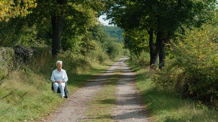 A serene moment captured on a quiet path