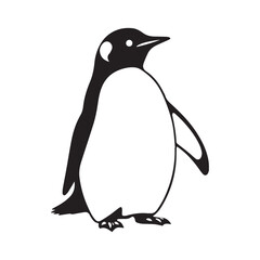 penguin vector silhuette illustration art vector on white background