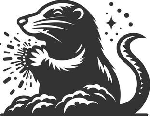 Small rodent animal mole vector silhouette