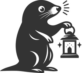 Small rodent animal mole vector silhouette