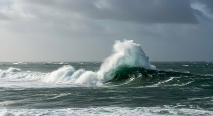 Naklejka premium ocean, wave, waves, Majestic Ocean Wave Crashing