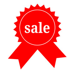 Red Sale Award Ribbon Badge  Announcing Huge Discounts and Special Offers, Limited-Time Deals, Shop Now for Amazing Savings!