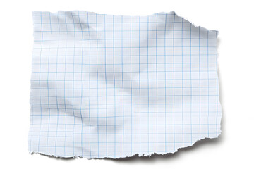 Obraz premium Torn Piece of Graph Paper Isolated On White Background