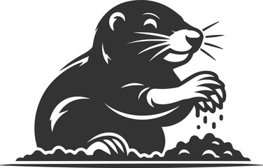 Small rodent animal mole vector silhouette