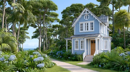 Historic French House Surrounded by Lush Greenery in French Guiana Islands