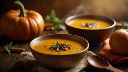 Delicious Creamy Pumpkin Soup Recipe A Healthy Comfort Food Perfect for Any Season.