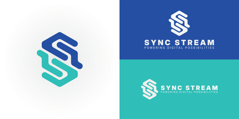 The unique logo features two stylized S shapes intertwined, representing innovative interconnected systems for a software company. This design symbolizes seamless data transfer and user interaction.