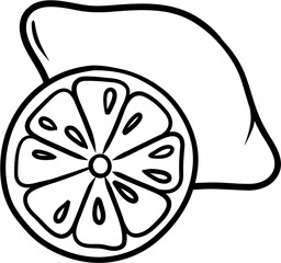 Lemon Illustration Line Art