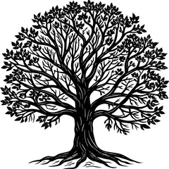 Obraz premium vector black tree of live icon on white background