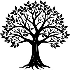 Obraz premium vector black tree of live icon on white background