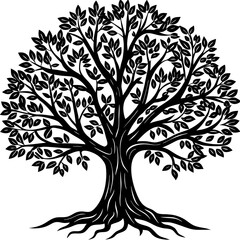 Obraz premium vector black tree of live icon on white background