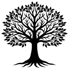 Obraz premium vector black tree of live icon on white background