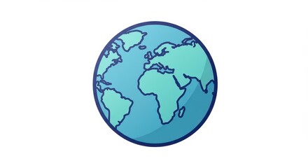 Fototapeta premium Stylized Earth Globe Illustration on White Background
