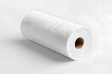 Obraz premium Roll of White Paper Towels Isolated On White Background