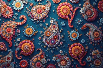 Subtle, continuous paisley design in muted tones , muted, elegant